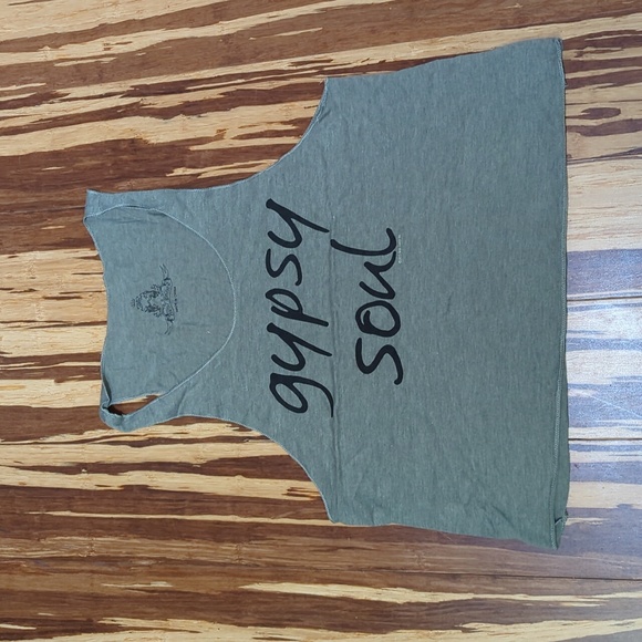 Bear Dance Tops - Bear Dance olive green "gypsy soul" tank